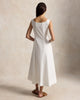 Paneled Cotton Dress-white