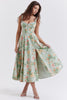 light jade print bustier sundress