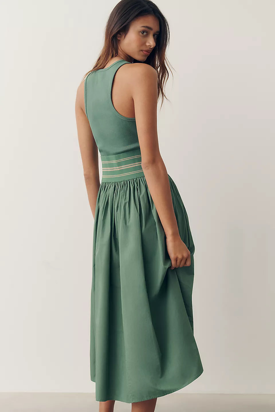 By Anthropologie Banded Twofer Midi Dress