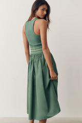 By Anthropologie Banded Twofer Midi Dress