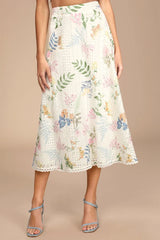 Sweet At Heart White Floral Embroidered Two-Piece Midi Dress