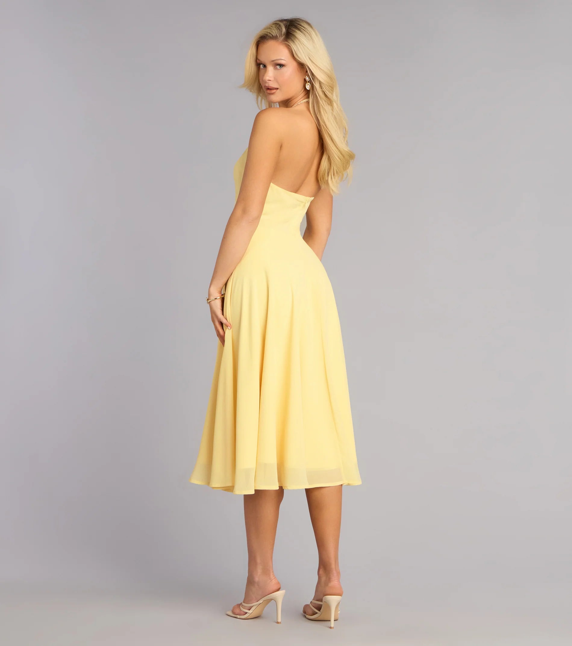 Effortless Grace Chiffon Midi Dress