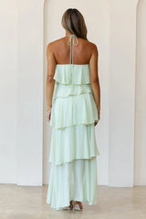 Santorini Breeze Halter Maxi Dress Lime