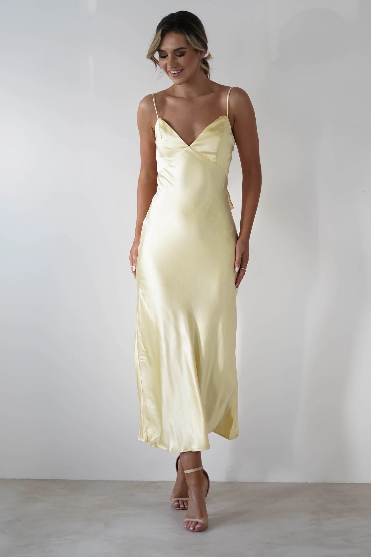 Satin Backless Cami Dress