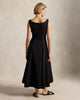 Paneled Cotton Dress-black