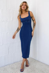 Momentum Maker Midi Dress Dark Denim