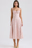white rosebud print cotton bustier sundress