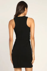 Headed to Cocktail Hour Black Halter Tulip Mini Dress