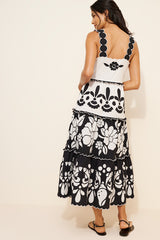 Tiered Floral Midi Dress