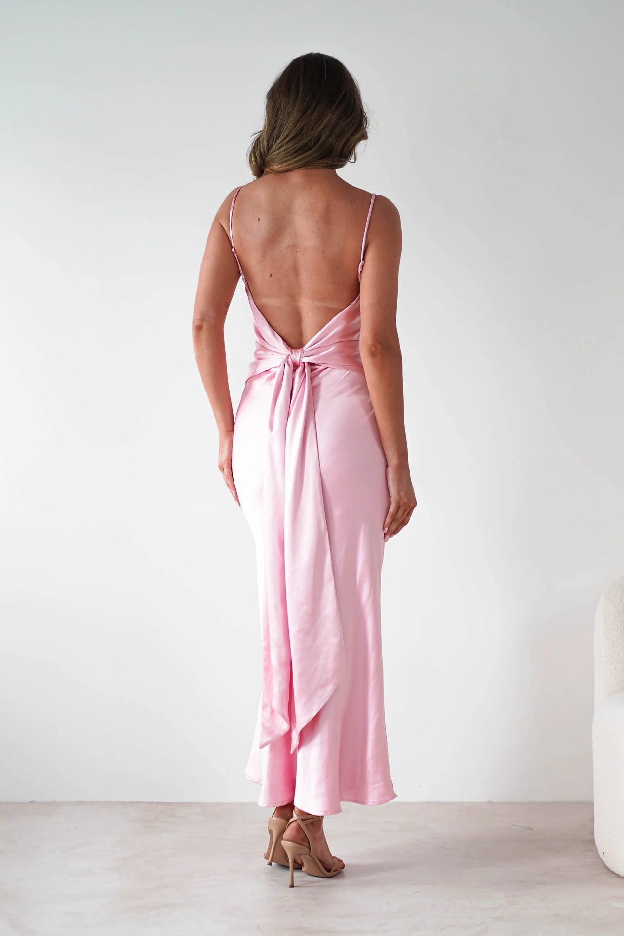 Satin Backless Cami Dress