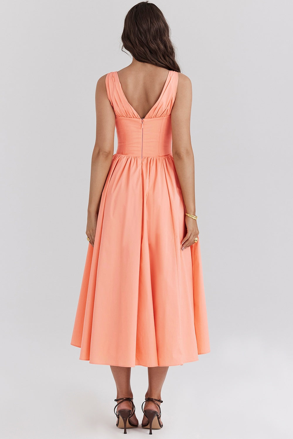 Orange cotton corset sundress
