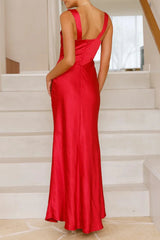 Neck Backless High Waist Slim Fit Solid Color Gowns Maxi Dresses
