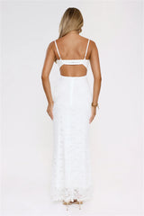 Moonlit Veil Lace Maxi Dress White