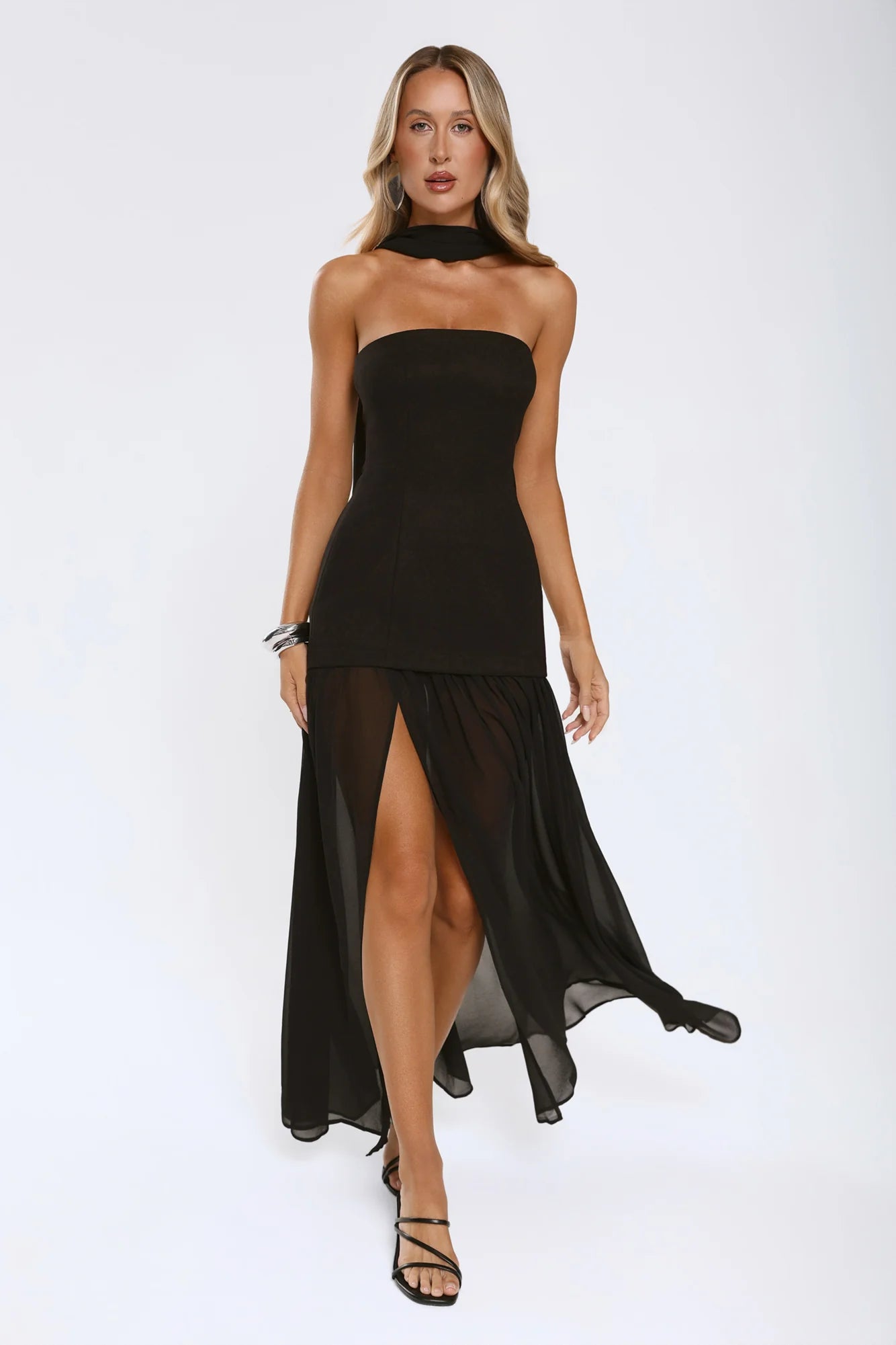 Formal Event Strapless Maxi Dress Black