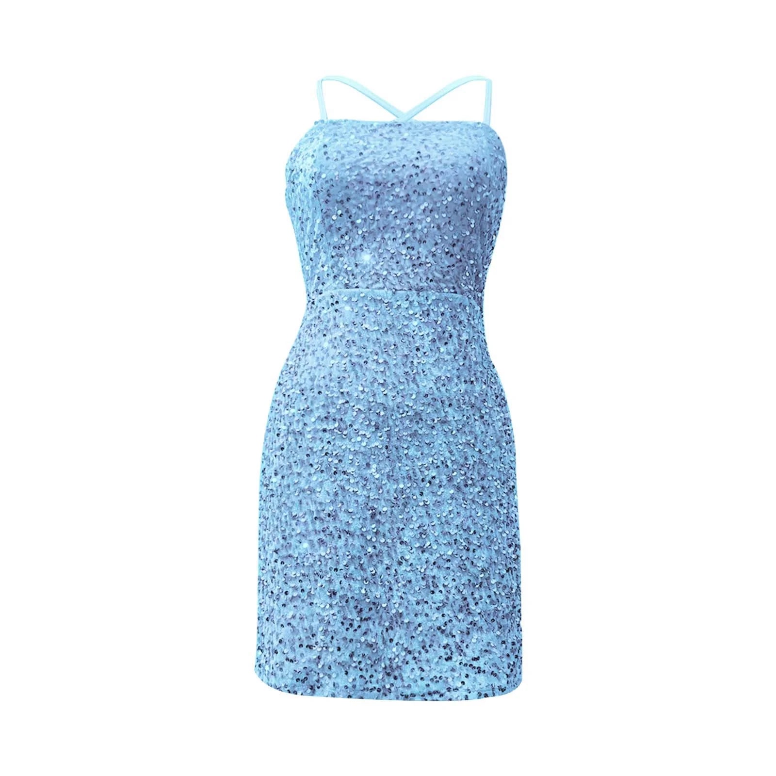 Hero image 0 of Women's Solid Color Glittering Velvet Dress With Beads And Sequins