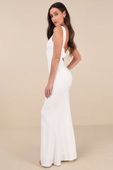 Love In Your Eyes Black Knotted Mermaid Maxi Dress
