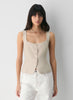Linen bustier with a square neckline