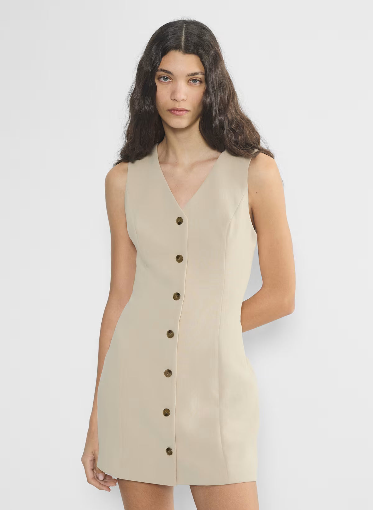 Japanese crepe button-up mini dress