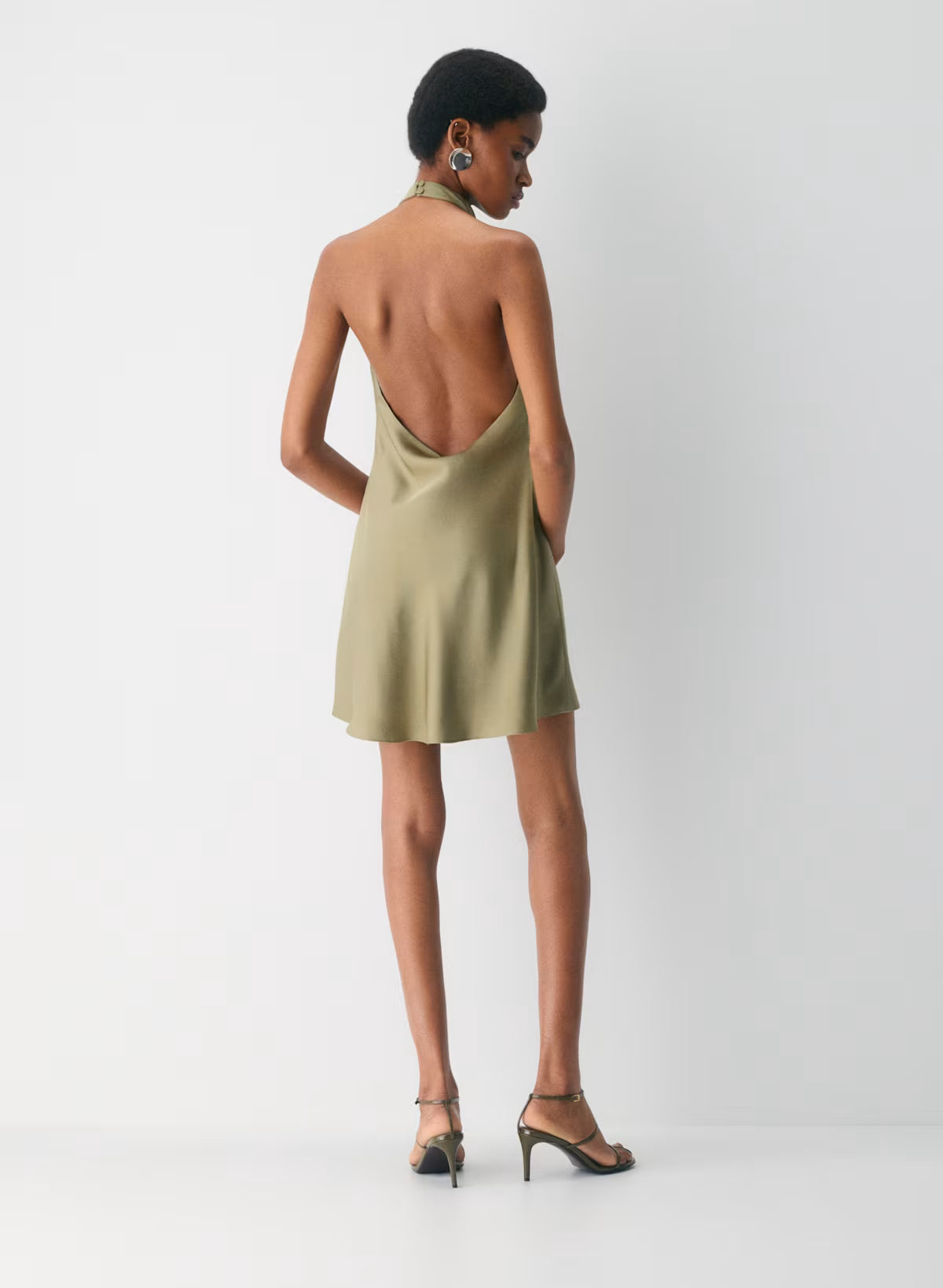 Audience Satin Mini Halter Dress