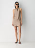 Double satin bias-cut mini halter dress