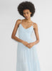 Chiffon tiered V-neck midi dress— glimmer