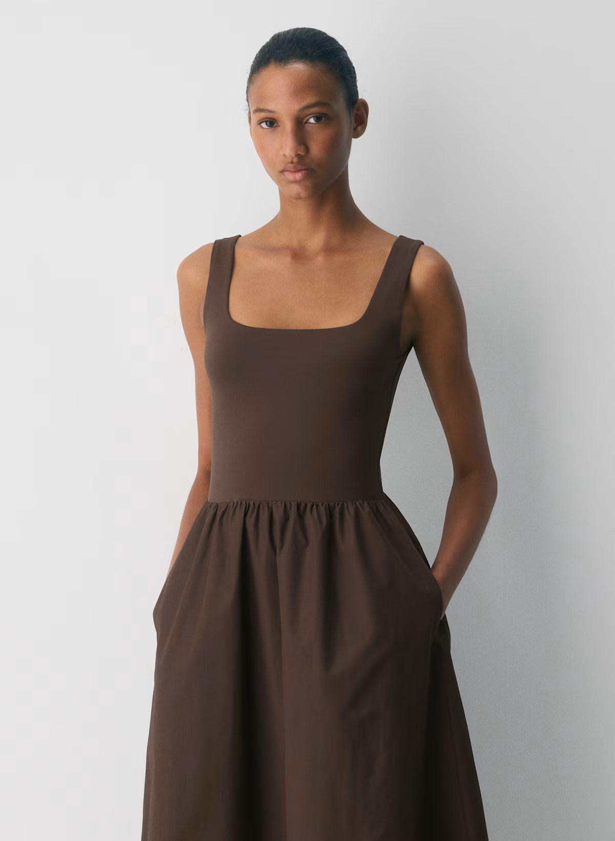 Revive Poplin Dress-Limited Edition — rich mocha brown