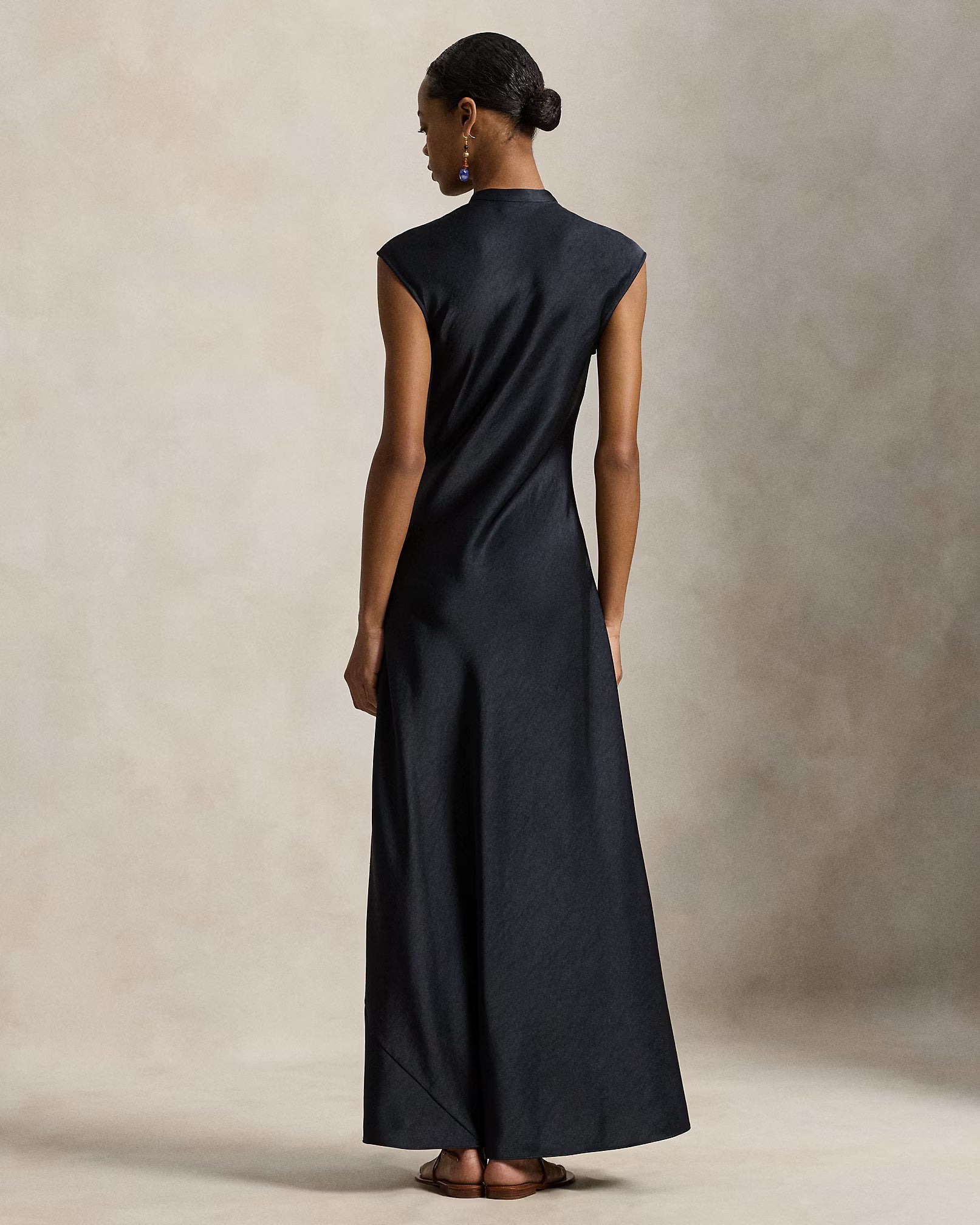 Lace-Up Satin Dress
