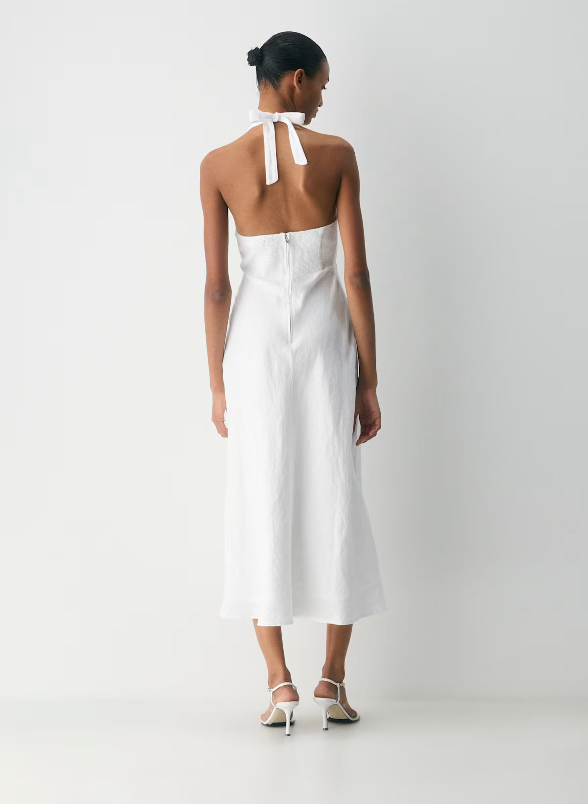 Nightscape Linen Halter Dress