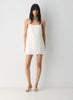 Sixth Dress  -Linen squareneck mini dress