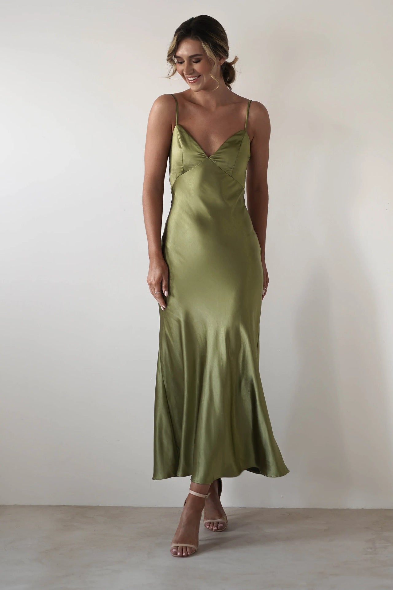 Satin Backless Cami Dress
