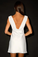 Hanley White Satin Slip Mini Dress