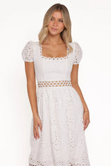 Melania Midi Dress - White