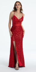 Illusion Sequin Corset Lace Up Column Dress