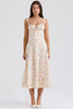 ivory meadow print cotton bustier sundress