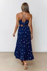 Dotty Daydream Midi Dress Navy