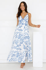 Seashell Glow Maxi Dress White