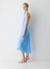 Double satin bias-cut maxi halter dress