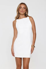 Pretty Professional Tailored Mini Dress White