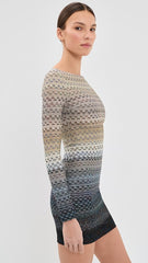 Long Sleeved Dress with Boat Neck