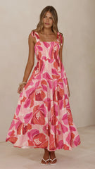 Maille Tiered Maxi Dress - Rosalie Print