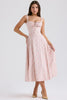 white rosebud print cotton bustier sundress