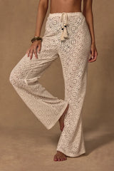 Jetsetter Cream Crochet Swim Cover-Up Pants