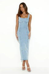 Momentum Maker Midi Dress Light Denim