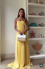 Butter Moment Pleated Cutout Waist A-line Slip Maxi Dress