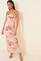 Colorblock Floral Sequin Dress