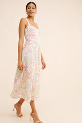 Lilah Eyelet Corset Midi Dress