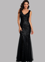 Sequin Mermaid V-Neck Sleeveless Dress