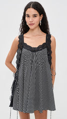 Lucilla Eyelet Trimmed Open Back Mini Dress