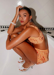 Mercer Sequin Mini Shorts - Orange