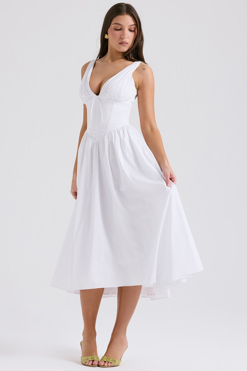 white cotton corset sundress